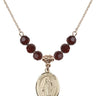 Saint Patrick Birthstone Necklace | 3/4 inch | 6mm Beads  Garnet 14kt Gold Filled
