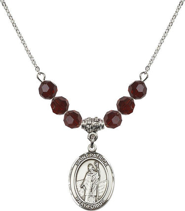 Saint Patrick Birthstone Necklace | 3/4 inch | 6mm Beads | N30-8084