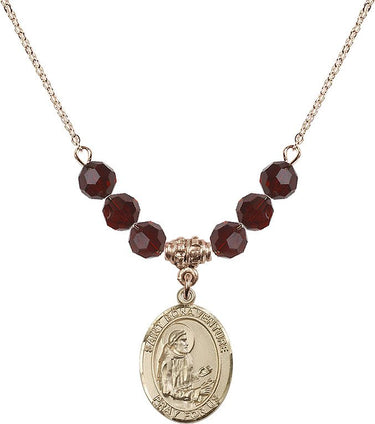 Saint Bonaventure Birthstone Necklace | 3/4 inch | 6mm Beads