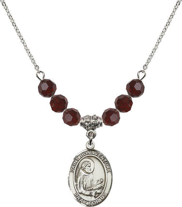 Saint Bonaventure Birthstone Necklace | 3/4 inch | 6mm Beads