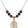 Saint Paul the Apostle Birthstone Necklace | 3/4 inch | 6mm Beads  Garnet 14kt Gold Filled