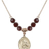 Our Lady of Providence Birthstone Necklace | 3/4 inch | 6mm Beads  Garnet 14kt Gold Filled