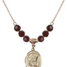 Saint Raymond Nonnatus Birthstone Necklace | 3/4 inch | 6mm Beads  Garnet 14kt Gold Filled