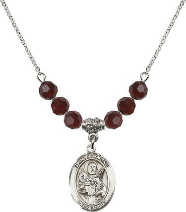 Saint Raymond Nonnatus Birthstone Necklace | 3/4 inch | 6mm Beads