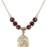 Saint Robert Bellarmine Birthstone Necklace | 3/4 inch | 6mm Beads  Garnet 14kt Gold Filled