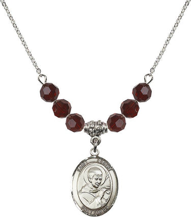 Saint Robert Bellarmine Birthstone Necklace | 3/4 inch | 6mm Beads
