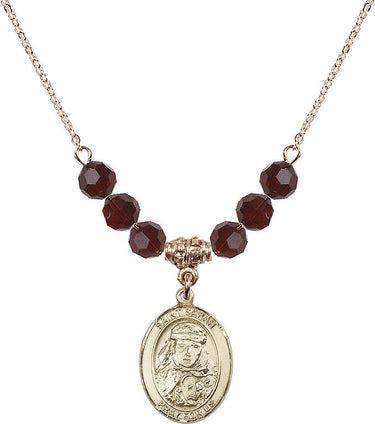 Saint Sarah Birthstone Necklace | 3/4 inch | 6mm Beads
