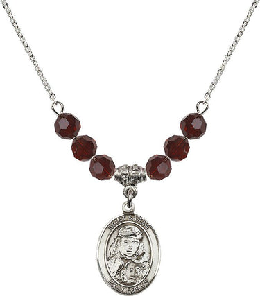 Saint Sarah Birthstone Necklace | 3/4 inch | 6mm Beads