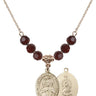 Scapular Birthstone Necklace | 3/4 inch | 6mm Beads  Garnet 14kt Gold Filled