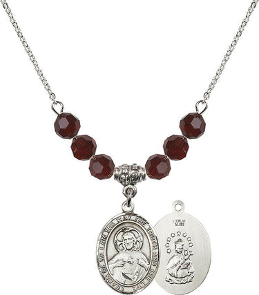 Collar Escapulario con Piedra de Nacimiento | 3/4 pulgada | Cuentas de 6mm | N30-8098
