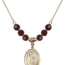 Saint Stephen the Martyr Birthstone Necklace | 3/4 inch | 6mm Beads  Garnet 14kt Gold Filled