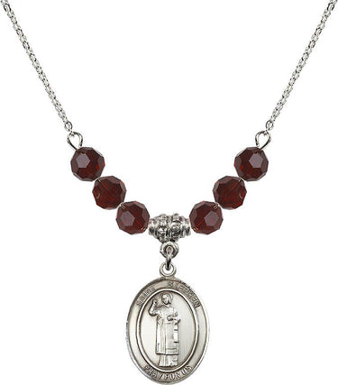 Saint Stephen the Martyr Birthstone Necklace | 3/4 inch | 6mm Beads