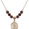 Saint Timothy Birthstone Necklace | 3/4 inch | 6mm Beads  Garnet 14kt Gold Filled