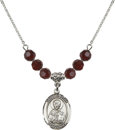 Collar de piedra natal de San Timoteo | 3/4 pulgada | Cuentas de 6 mm