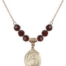 Saint Thomas the Apostle Birthstone Necklace | 3/4 inch | 6mm Beads  Garnet 14kt Gold Filled