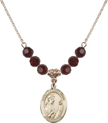 Collar de nacimiento Santo Tomás Moro | 1,9 cm | Cuentas de 6 mm