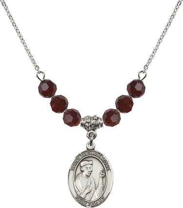 Collar de nacimiento Santo Tomás Moro | 1,9 cm | Cuentas de 6 mm