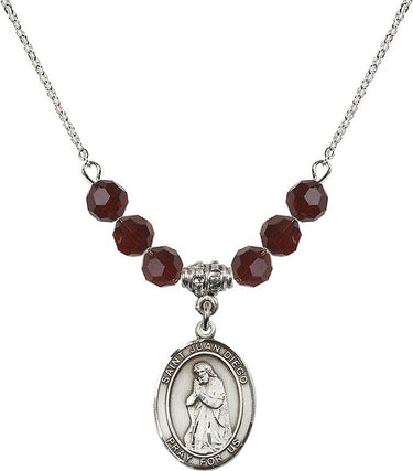 Collar de San Juan Diego con piedra de nacimiento | 1,9 cm | Cuentas de 6 mm