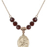 Saint John of God Birthstone Necklace | 3/4 inch | 6mm Beads  Garnet 14kt Gold Filled
