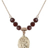 Saint Casimir of Poland Birthstone Necklace | 3/4 inch | 6mm Beads  Garnet 14kt Gold Filled