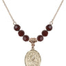 Our Lady of la Vang Birthstone Necklace | 3/4 inch | 6mm Beads  Garnet 14kt Gold Filled