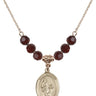 Saint Zachary Birthstone Necklace | 3/4 inch | 6mm Beads  Garnet 14kt Gold Filled