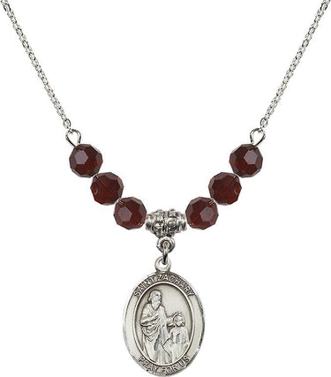 Collar de San Zacarías con piedra natal | 3/4 pulgada | Cuentas de 6 mm