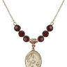 Saint Julie Billiart Birthstone Necklace | 3/4 inch | 6mm Beads  Garnet 14kt Gold Filled