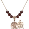 Guardian Angel Birthstone Necklace | 3/4 inch | 6mm Beads  Garnet 14kt Gold Filled