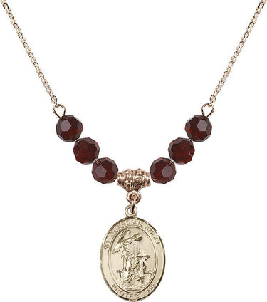 Guardian Angel with Child Birthstone Necklace | 3/4 inch