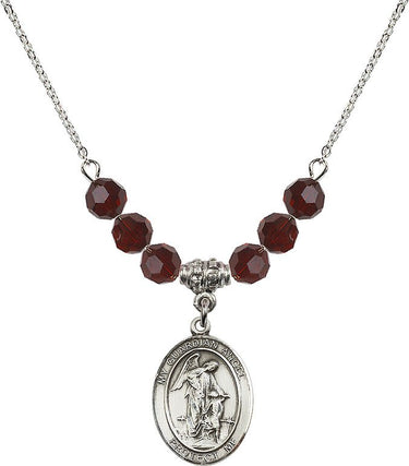 Guardian Angel with Child Birthstone Necklace | 3/4 inch