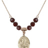 Lord Is My Shepherd Birthstone Necklace | 3/4 inch | 6mm Beads  Garnet 14kt Gold Filled
