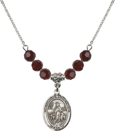 Lord Is My Shepherd Birthstone Necklace | 3/4 inch | 6mm Beads
