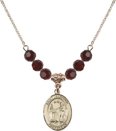 Collar de nacimiento San Valentín de Roma | 1,9 cm | Cuentas de 6 mm