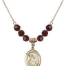 Saint Bridget of Sweden Birthstone Necklace | 3/4 inch | 6mm Beads  Garnet 14kt Gold Filled