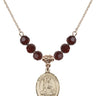 Saint Walburga Birthstone Necklace | 3/4 inch | 6mm Beads  Garnet 14kt Gold Filled