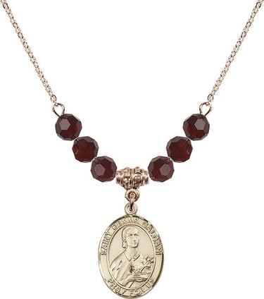 Collar de la piedra natal de Santa Gema Galgani | 1,9 cm | Cuentas de 6 mm
