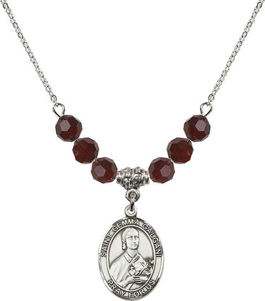 Collar de la piedra natal de Santa Gema Galgani | 1,9 cm | Cuentas de 6 mm