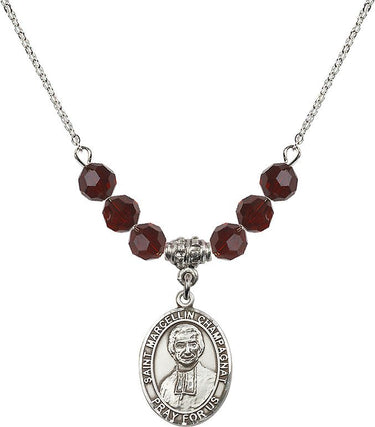 Collar con piedra natal de San Marcelino Champagnat | 1,9 cm