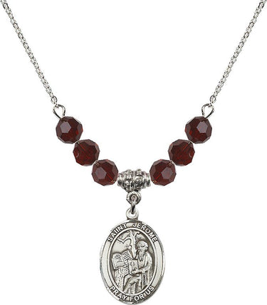 Collar con la piedra de nacimiento de San Jerónimo | 1,9 cm | Cuentas de 6 mm