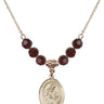 Saint Ambrose Birthstone Necklace | 3/4 inch | 6mm Beads  Garnet 14kt Gold Filled