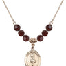 Saint Christopher Birthstone Necklace | 3/4 inch | 6mm Beads  Garnet 14kt Gold Filled