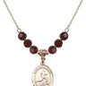 Saint Christopher Birthstone Necklace | 3/4 inch | 6mm Beads  Garnet 14kt Gold Filled