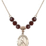 Saint Christopher Birthstone Necklace | 3/4 inch | 6mm Beads  Garnet 14kt Gold Filled