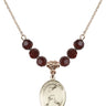 Saint Sebastian Birthstone Necklace | 3/4 inch | 6mm Beads  Garnet 14kt Gold Filled