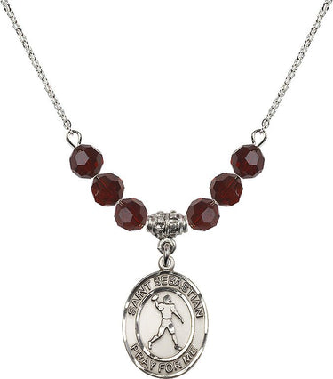 Collar de natalicio de San Sebastián de fútbol | 19 mm | Cuentas de 6 mm