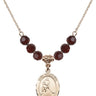 Saint Sebastian Birthstone Necklace | 3/4 inch | 6mm Beads  Garnet 14kt Gold Filled