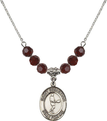 Collar de tenis con piedra natal de San Sebastián | 1,9 cm | Cuentas de 6 mm