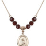 Saint Rita of Cascia Birthstone Necklace | 3/4 inch | 6mm Beads  Garnet 14kt Gold Filled