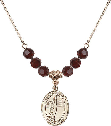 Collar de Cumpleaños de Voleibol de San Sebastián | 1,9 cm | Cuentas de 6 mm